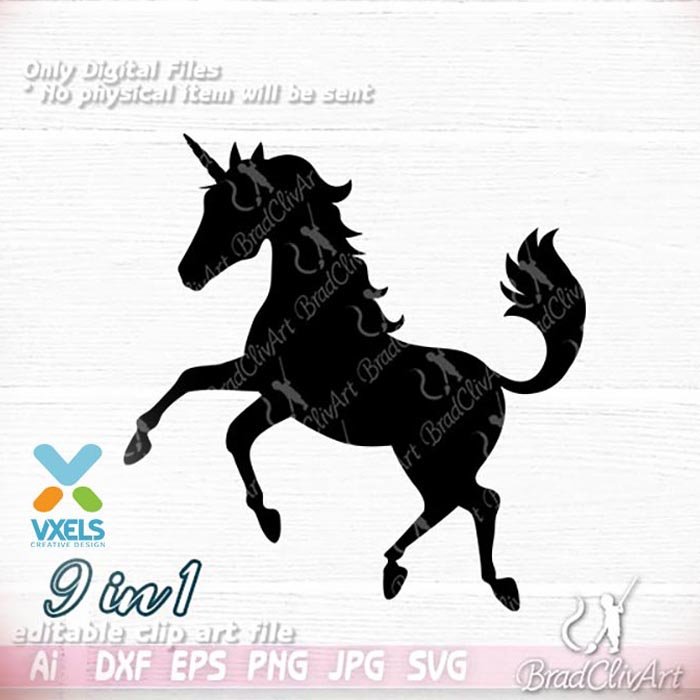 Download Silhouette unicorn SVG bundle color 9 in 1 logo, icon ...