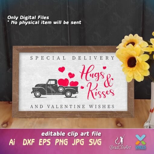 valentine truck svg