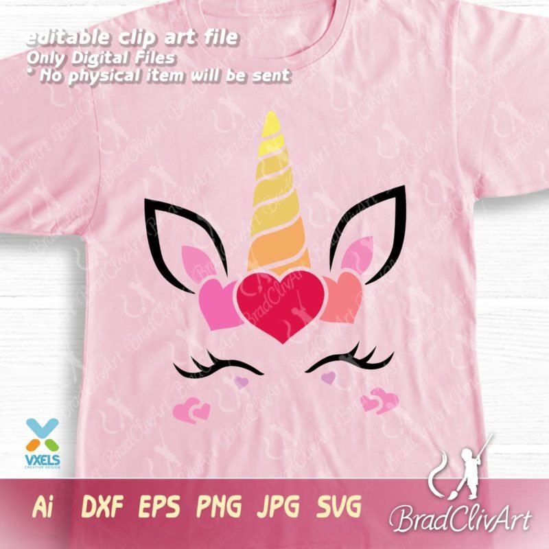 Download Unicorn Valentine SVG with love icon for Cricut and ...