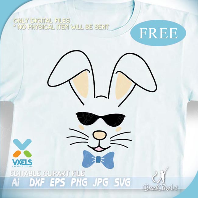 Free SVG cutting files for Cricut or Silhouette: Cool Bunny Boy