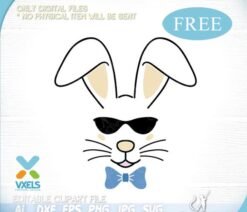 Download Bunny SVG Cutting File for Easter Rabbit Vector, T Shirt ...