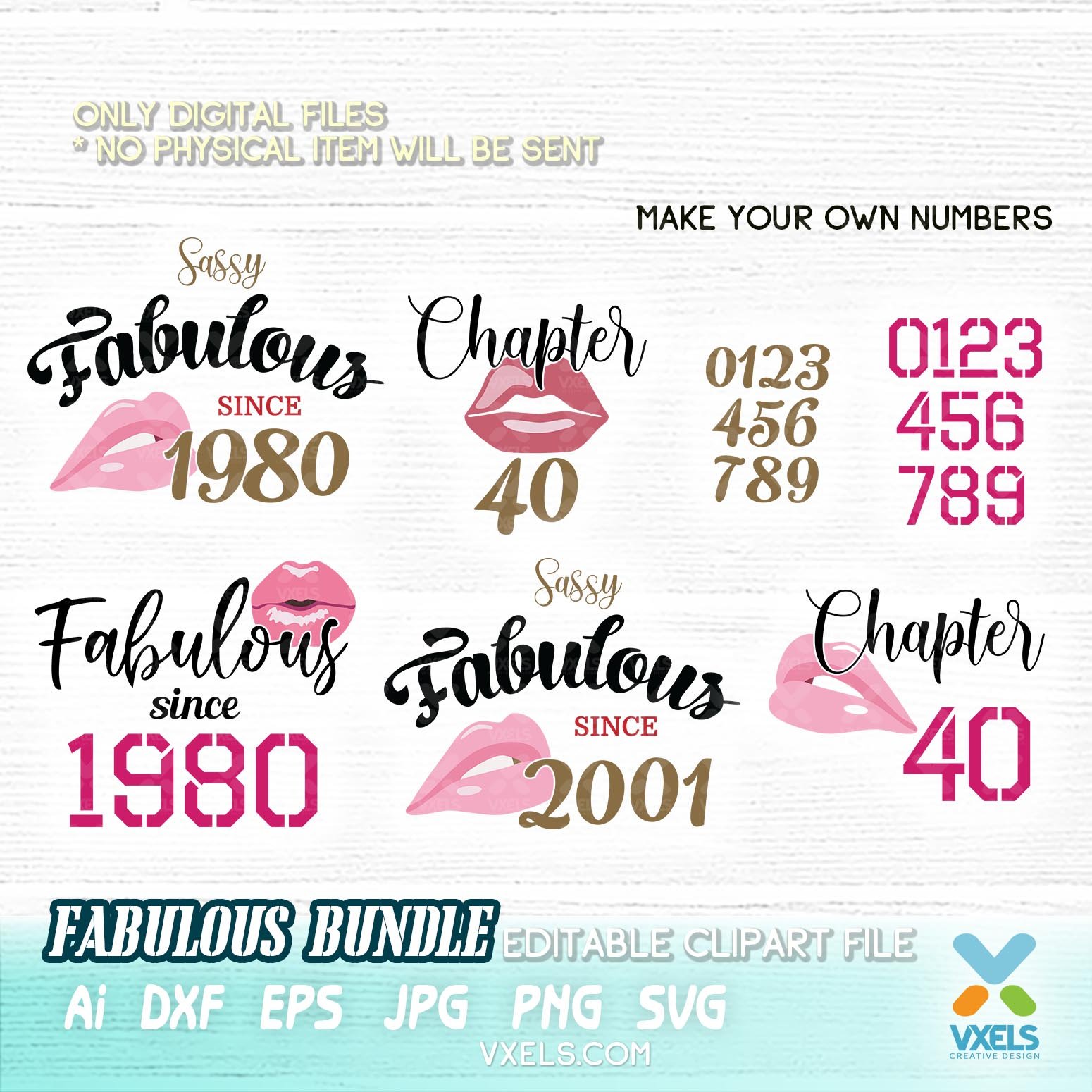 Sassy Fabulous Since Chapter 30th 40th 50th And More Fabulous Birthday Svg Bundle All Years And Numbers