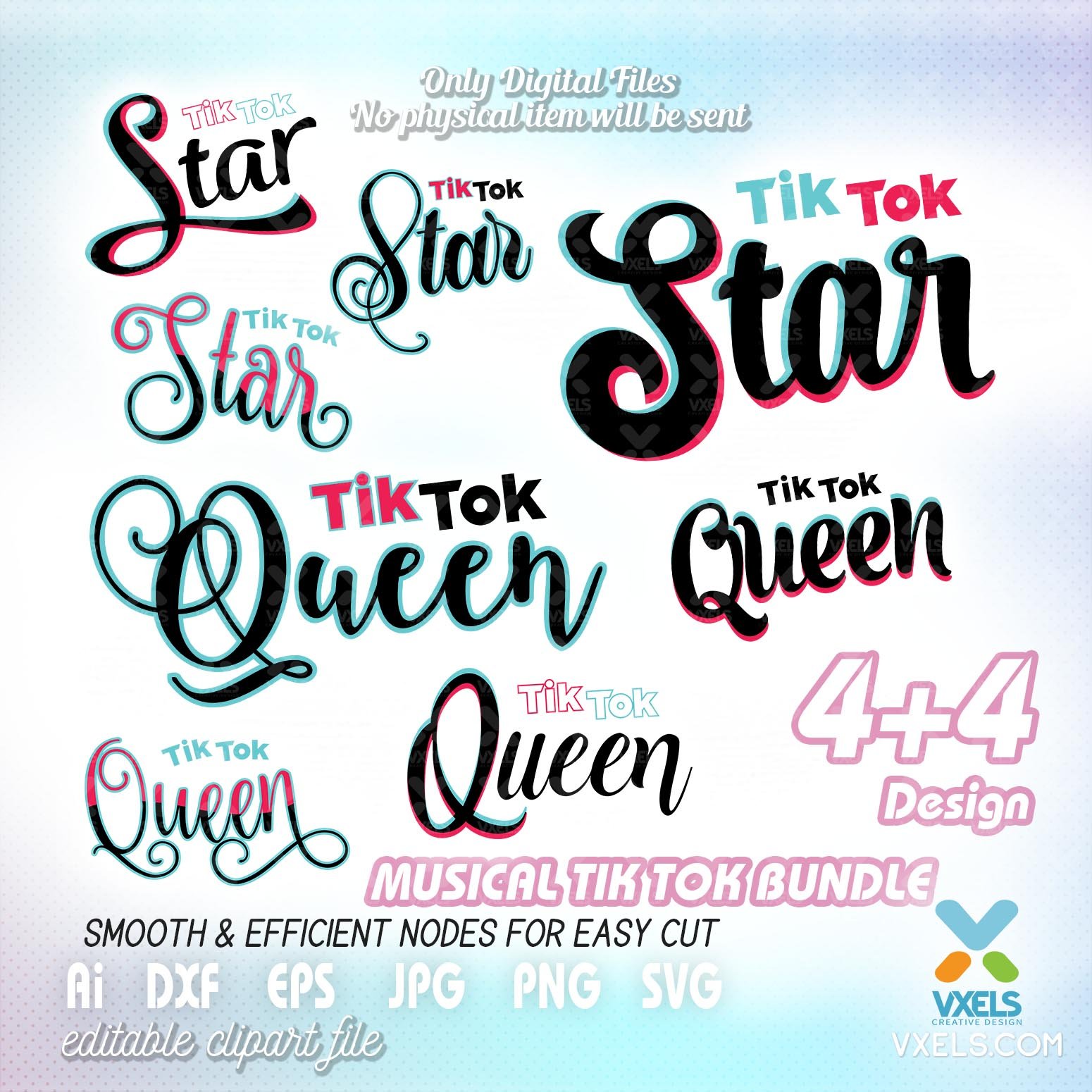 Download Tiktok Star and Tik tok Queen Bundle 8 design Cutting ...