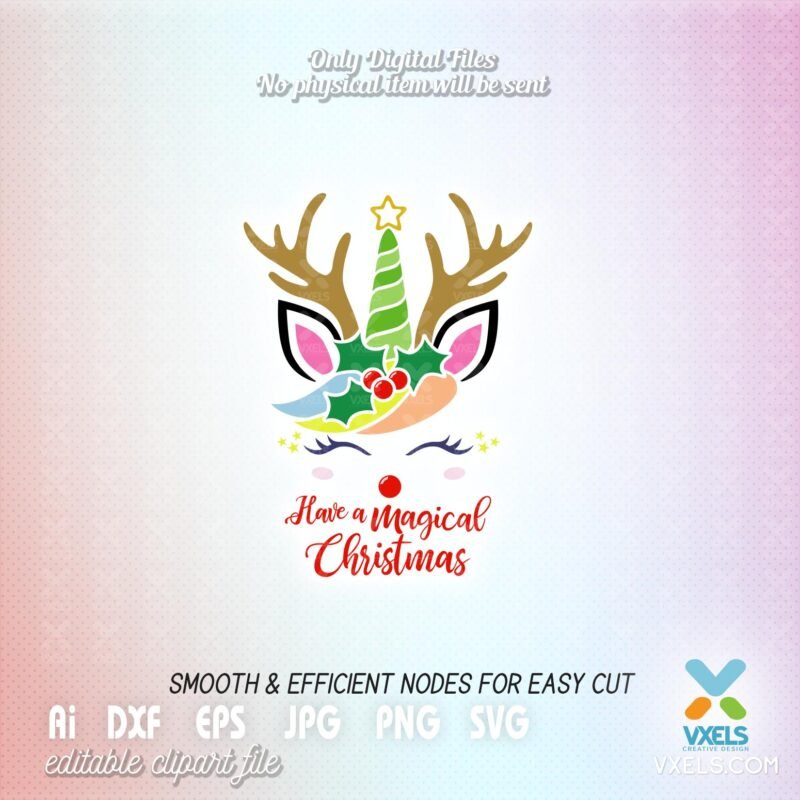 Happy New Year and Merry Christmas Unicorn Theme 2021 Have a Magical ...