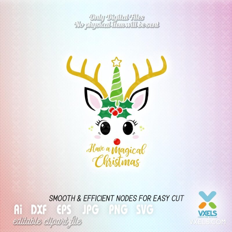 Happy New Year and Merry Christmas Unicorn Theme 2021 Have a Magical ...