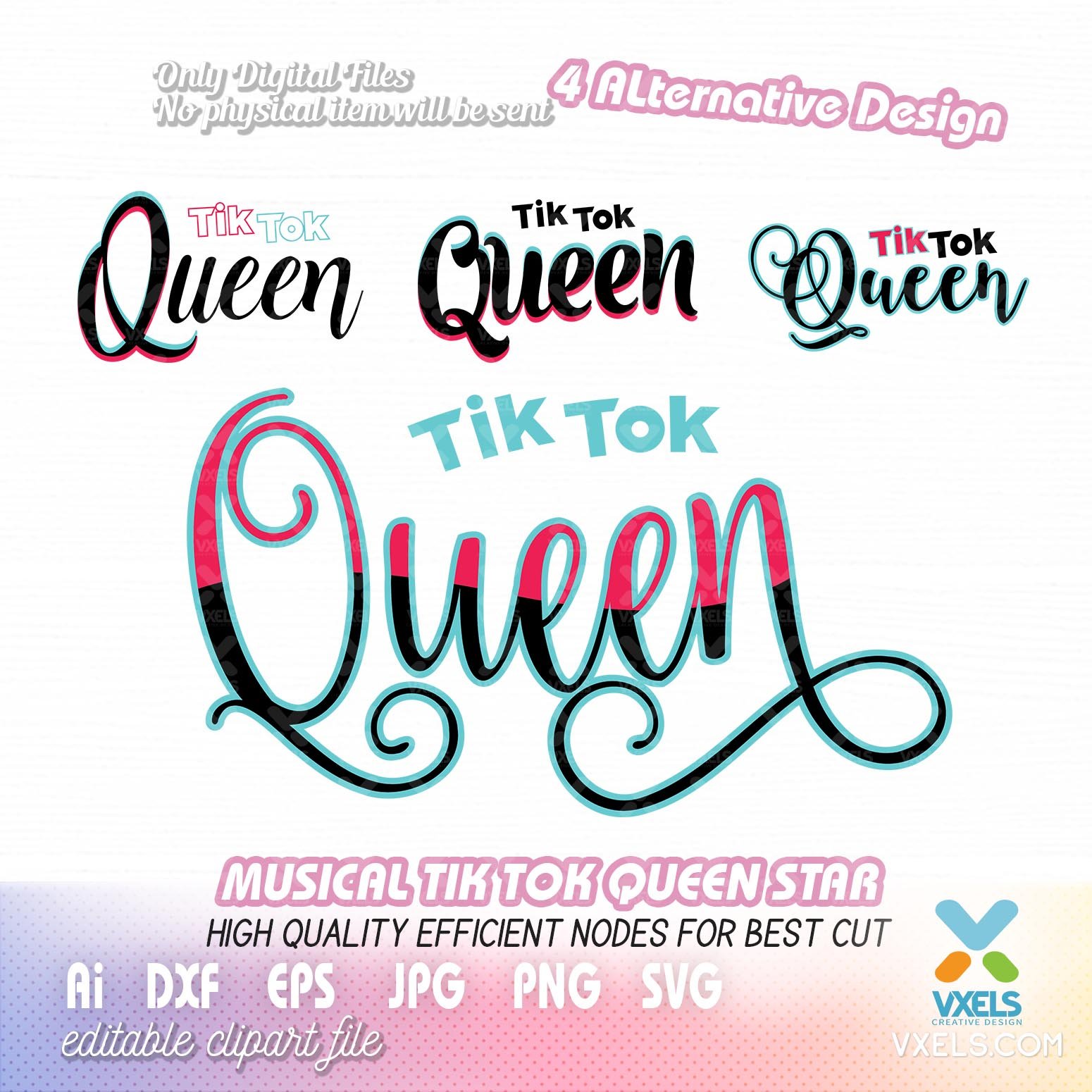 Download Tik Tok Queen Svg Set Bundle For Birthday And Tiktok Lover Cutting File