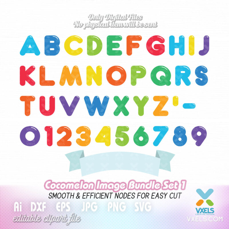 Cocomelon SVG Logo and Banner Name Printable Birthday Alphabet Font