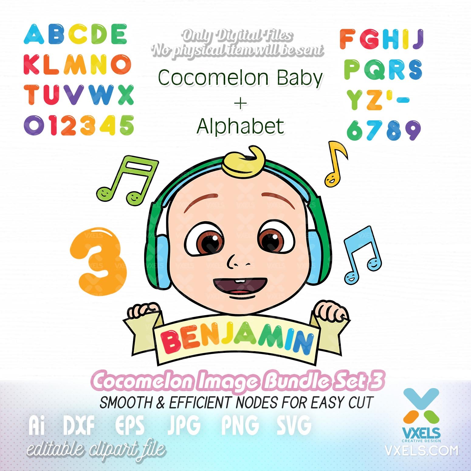 Download Cocomelon Birthday Svg With Alphabets Kid And Baby Style Font Images