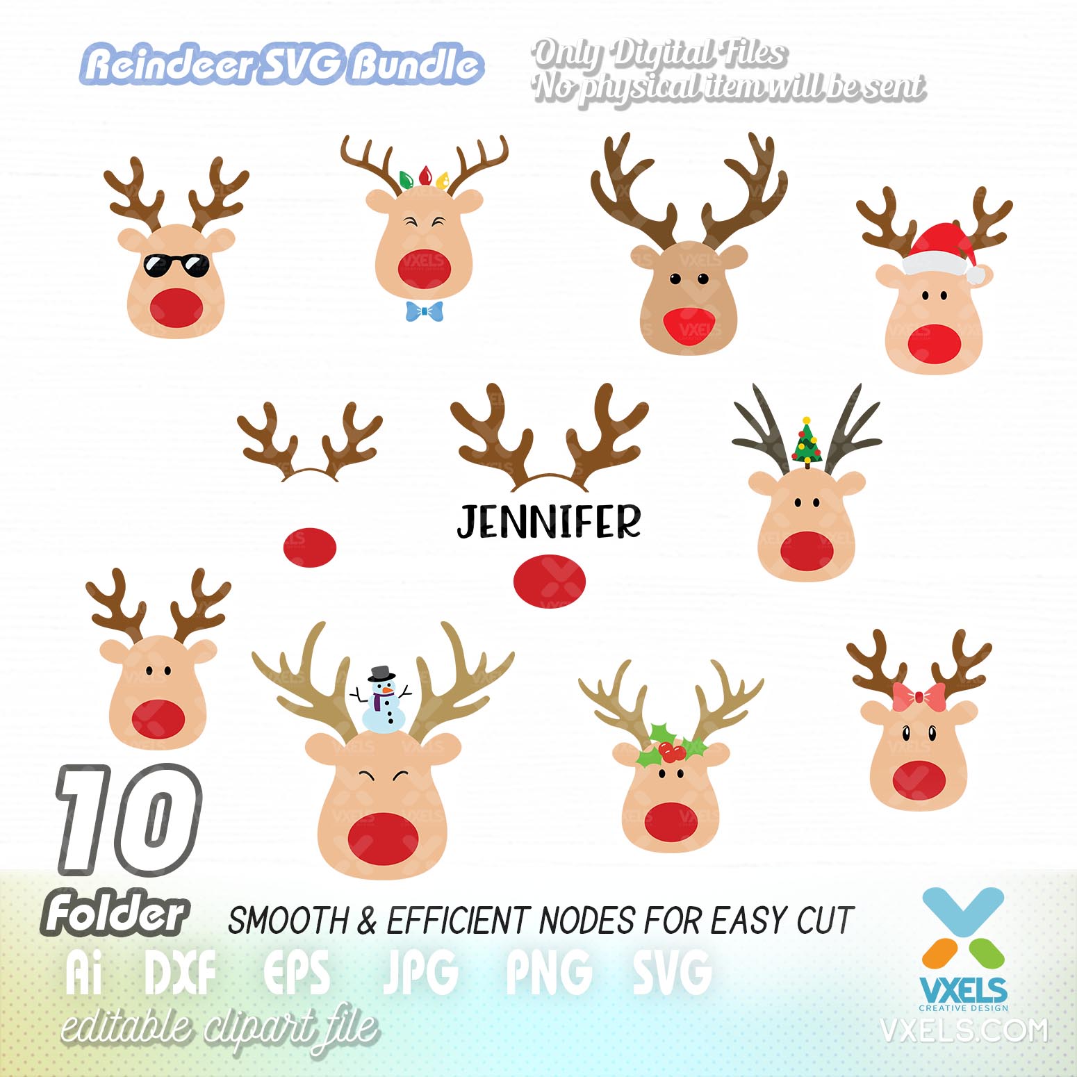 Antler SVG Files Instant Download Reindeer DXF Custom Name Svg Reindeer Svg Antler Silhouette Svg Deer Svg Antler Svg Antler SVG File