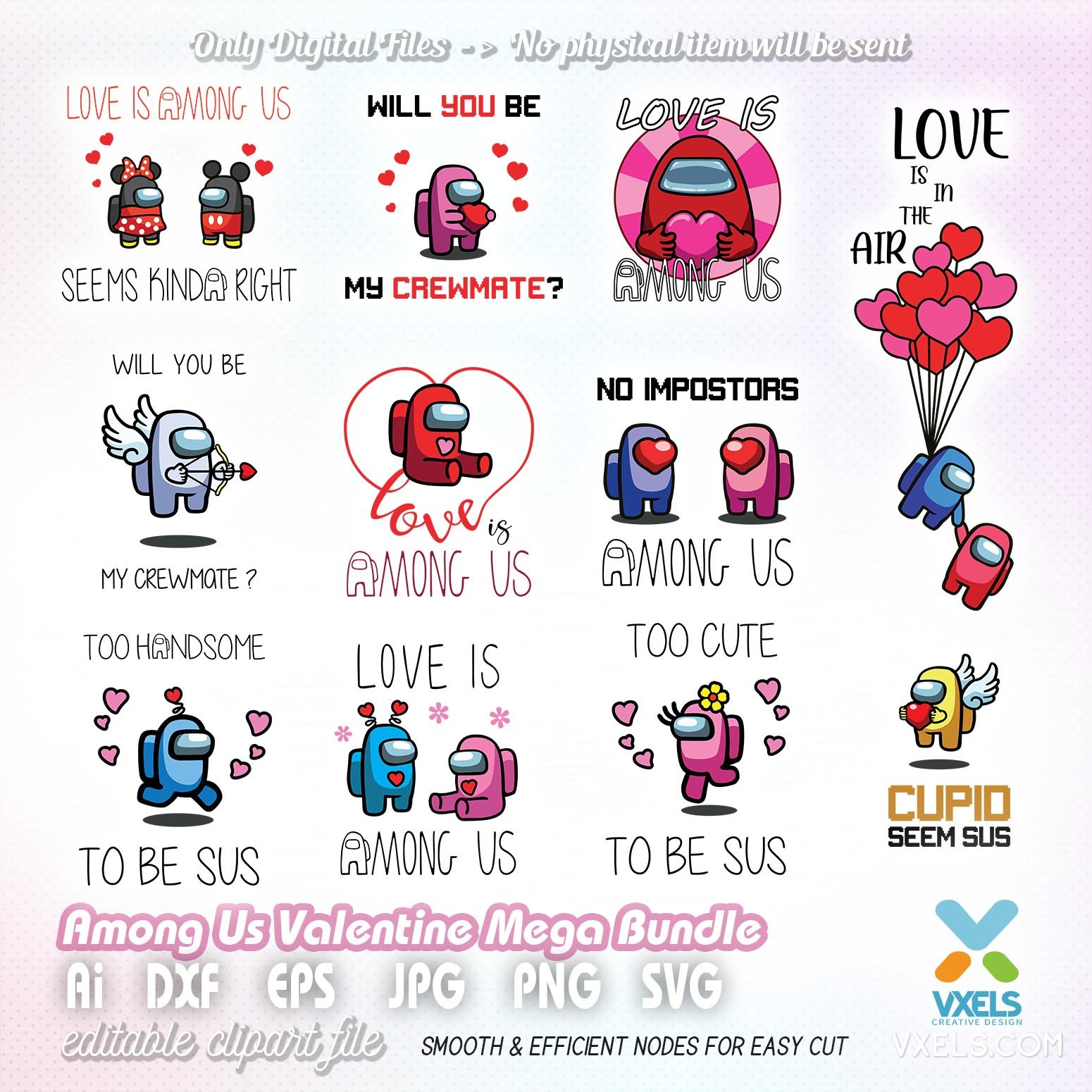 Valentine Cupid Looks Sus Among Us PNG JPG 