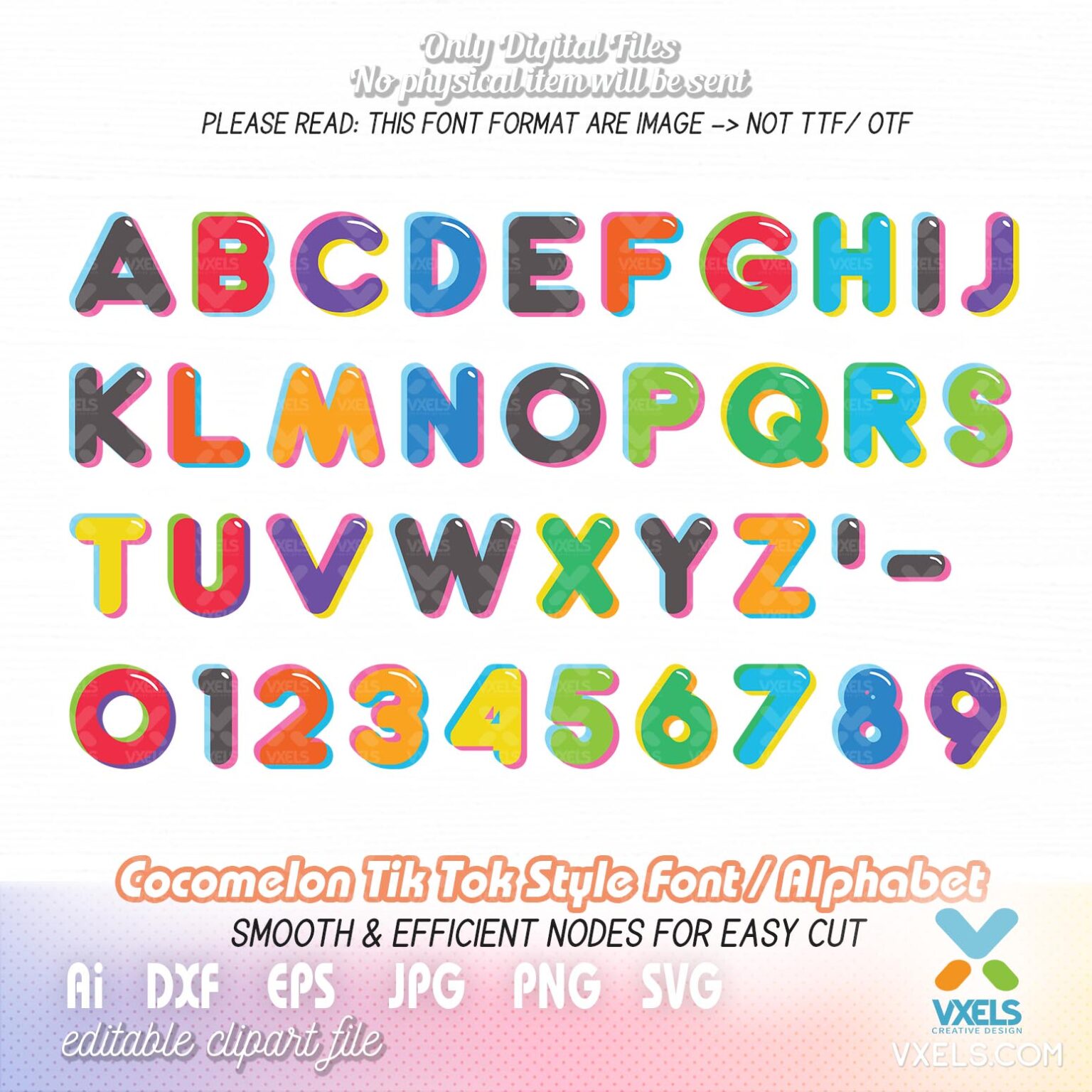 Tik Tok Kids Style Alphabet Fonts Vector Image