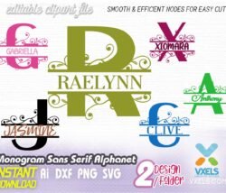 sans serif split monogram