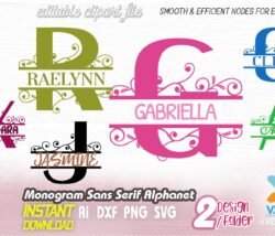 split monogram cricut